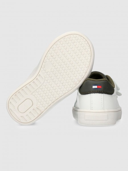 Sneakers Boy White W/ Green Tommy Jeans Kids