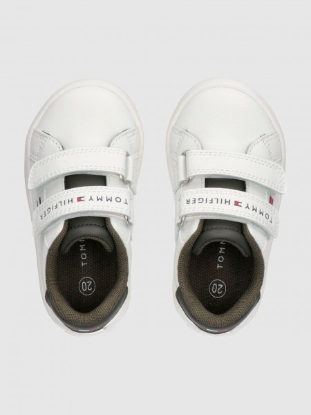 Sneakers Boy White W/ Green Tommy Jeans Kids
