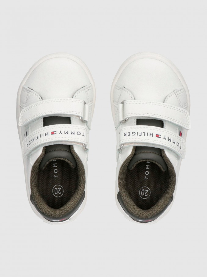 Tenis Nio Blanco Con Verde Tommy Jeans Kids