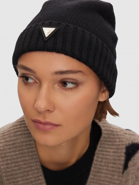 Beanie Woman Black Guess Underwear