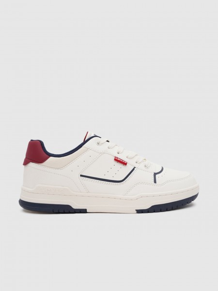 Sneakers Boy White W / Red Levis