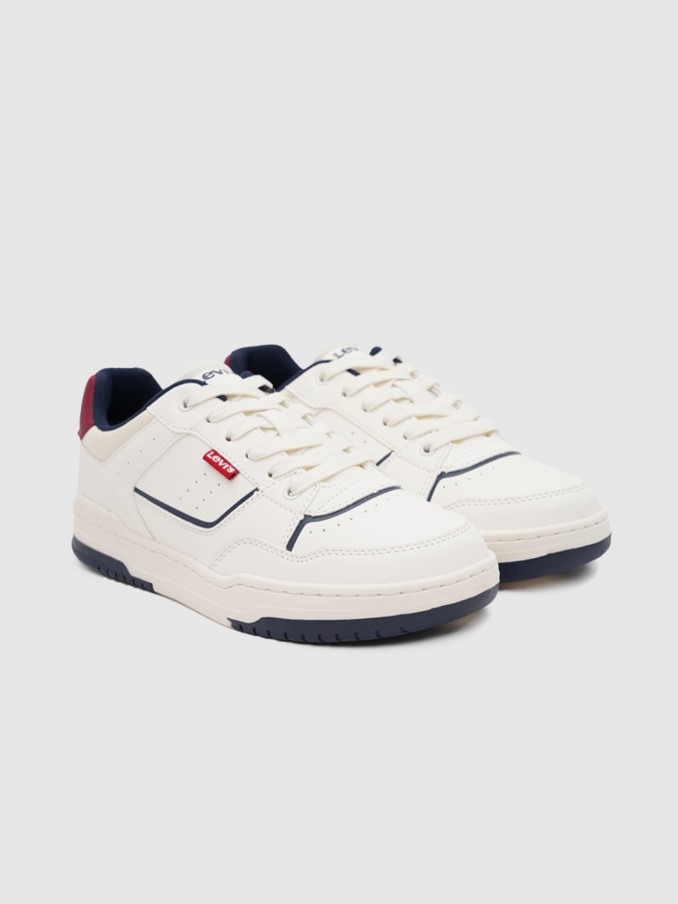 Sneakers Boy White W / Red Levis