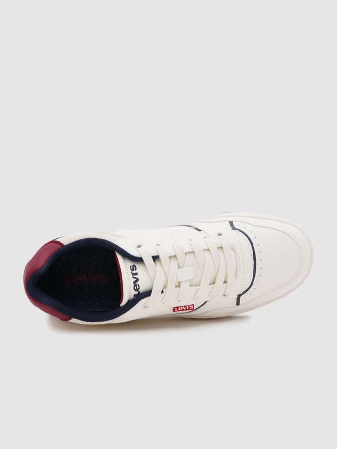 Tenis Nio Blanco Con Rojo Levis