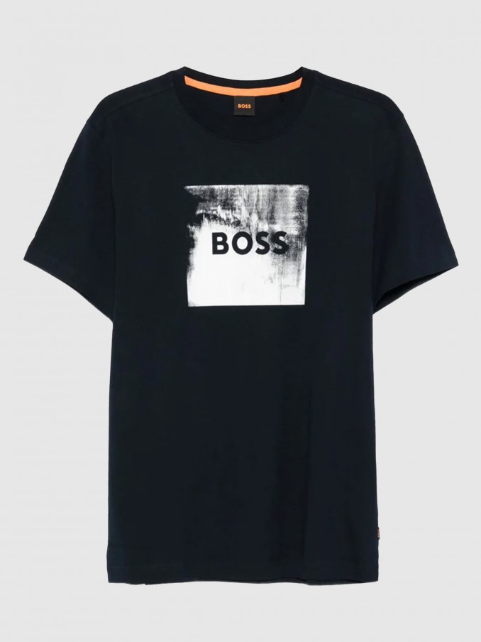 Camiseta Hombre Azul Marino Boss Orange