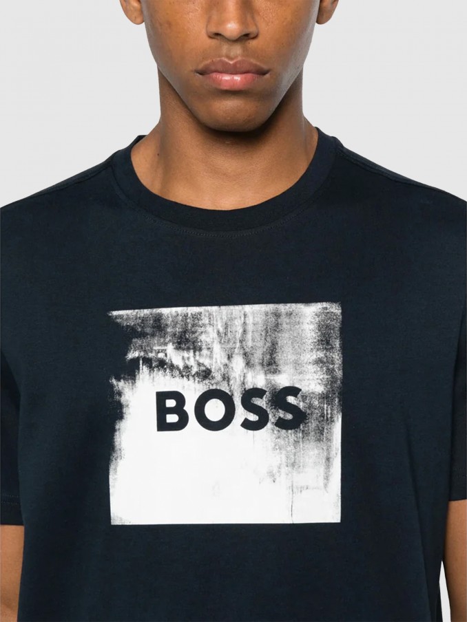 Camiseta Hombre Azul Marino Boss Orange