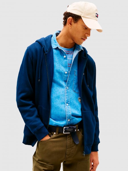 Jacket Man Navy Blue Tommy Jeans Jacket Man Navy Blue Tommy Jeans