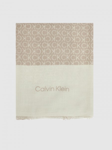 Scarf Woman Beige Calvin Klein