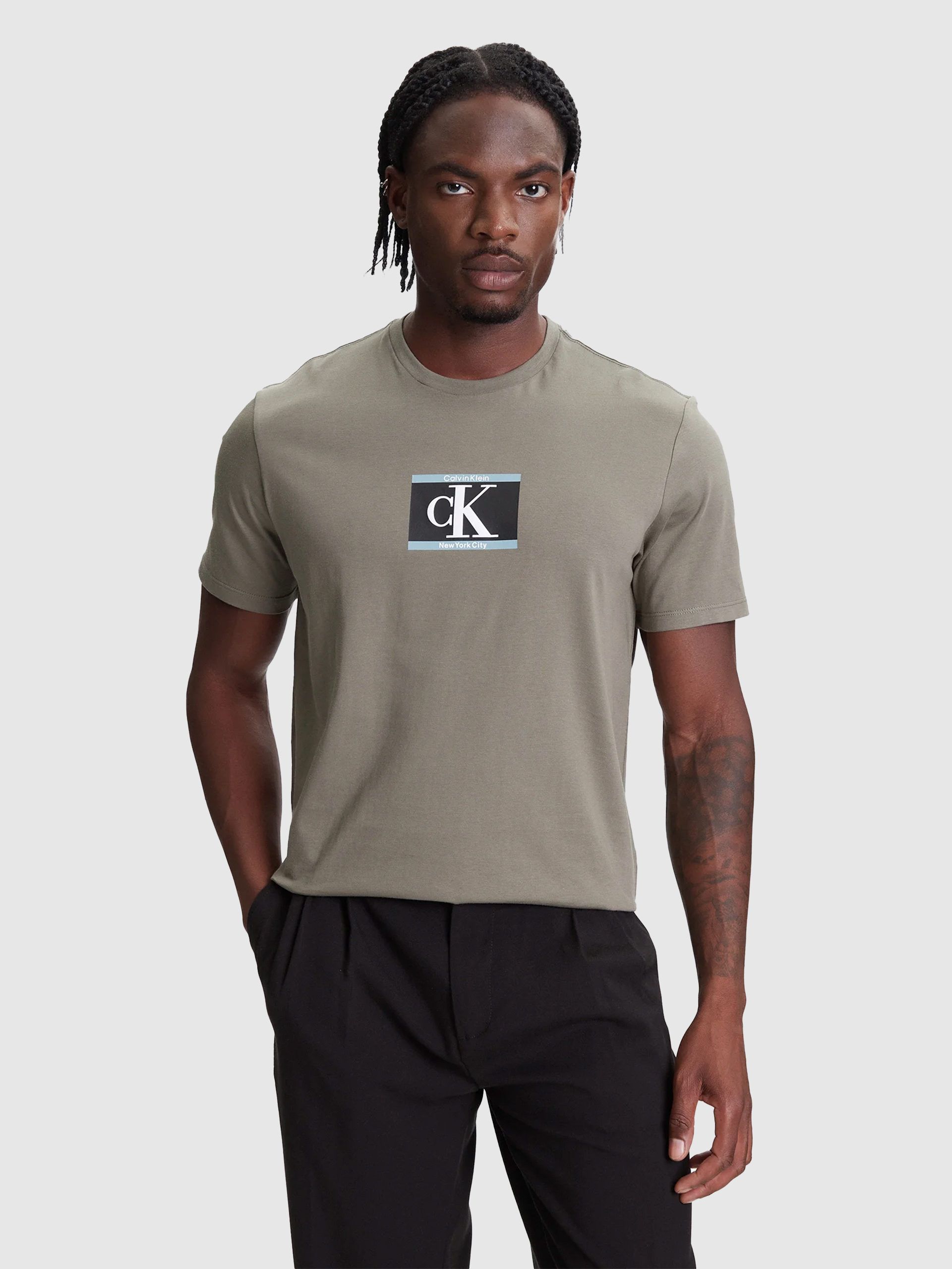 Camiseta Hombre Verde Calvin Klein