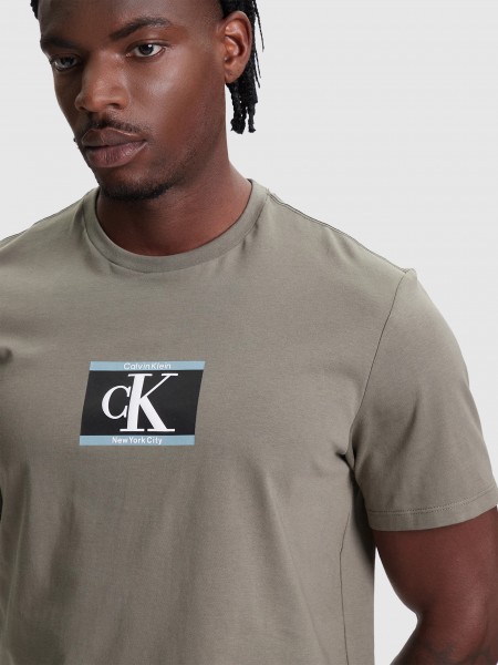 T-Shirt Man Green Calvin Klein