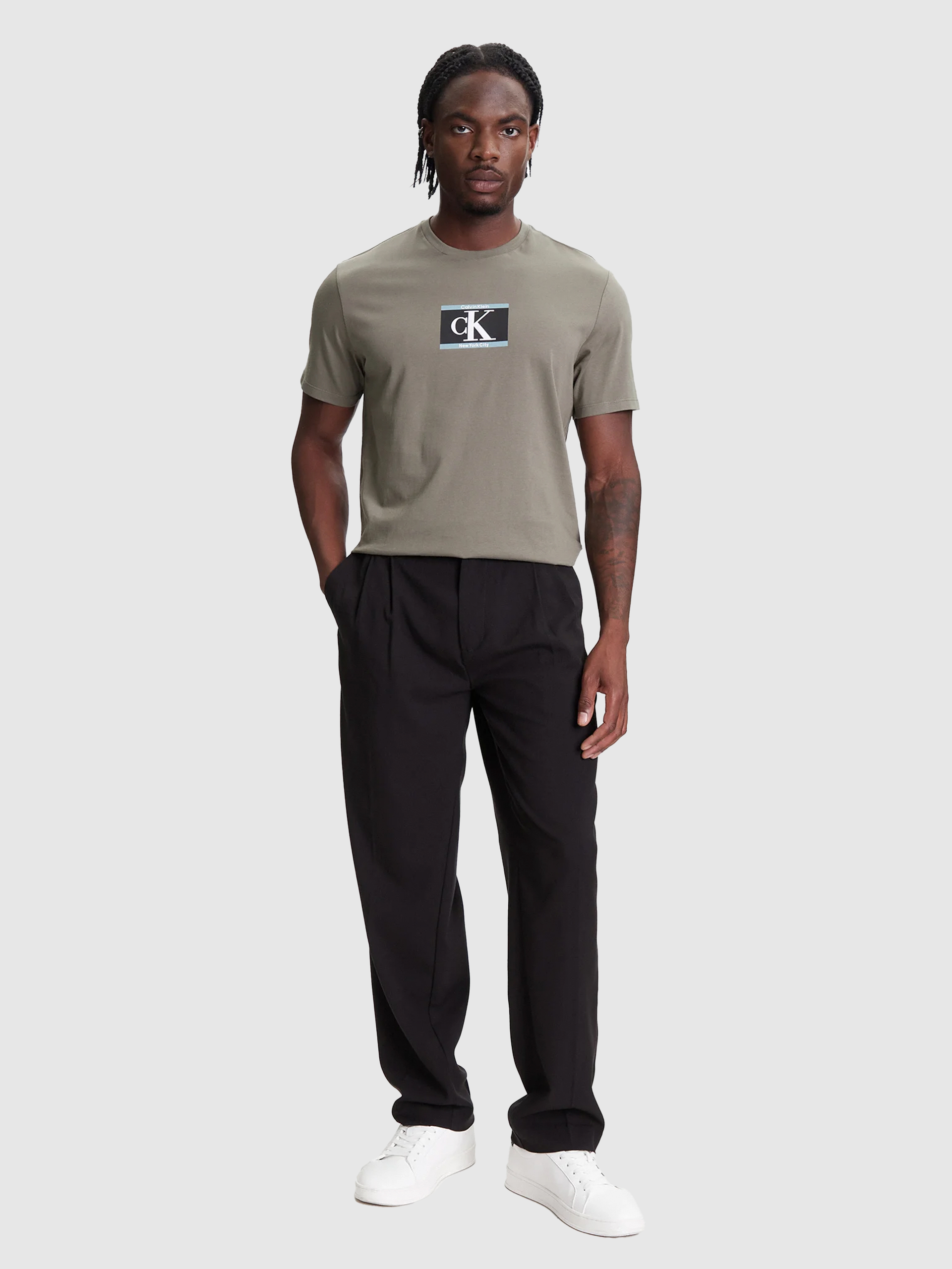 Camiseta Hombre Verde Calvin Klein
