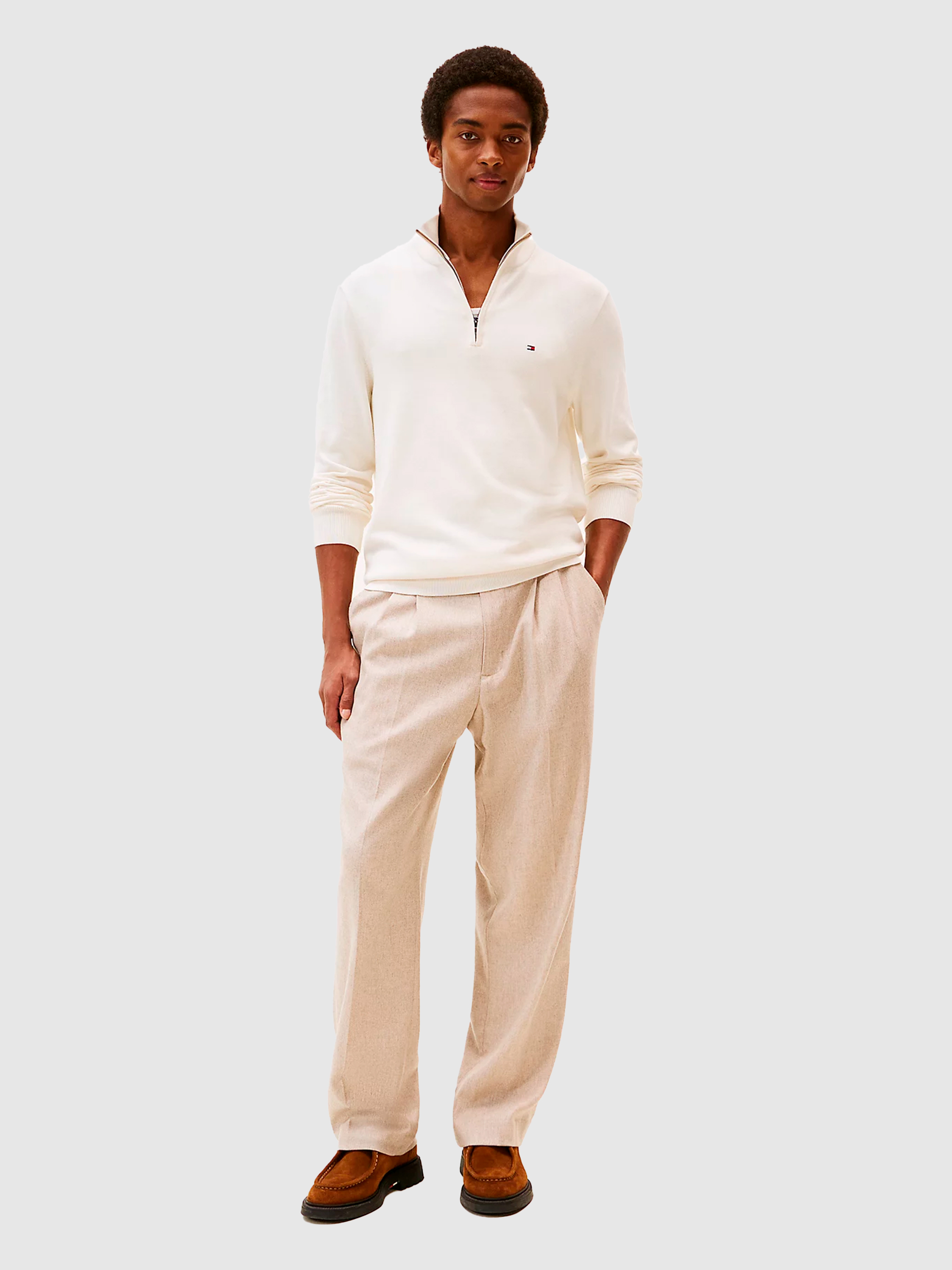 Camisola Tommy Hilfiger Homem Essential Cotton Zip Mock