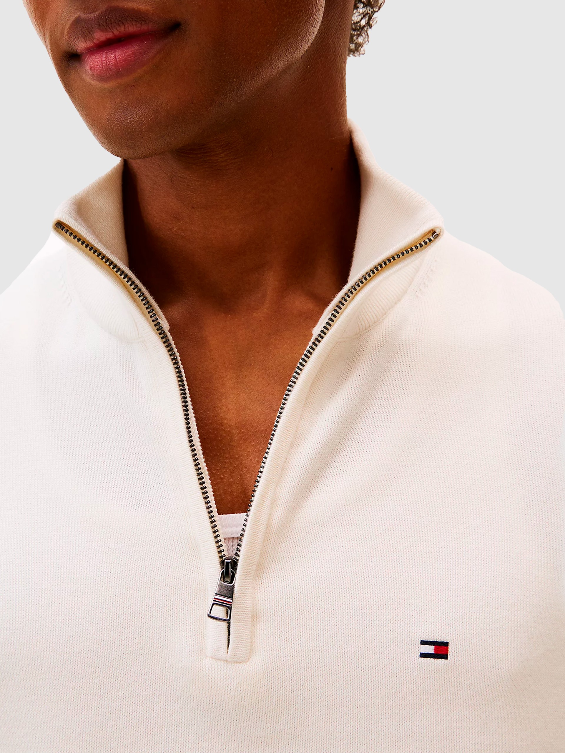 Camisola Tommy Hilfiger Homem Essential Cotton Zip Mock