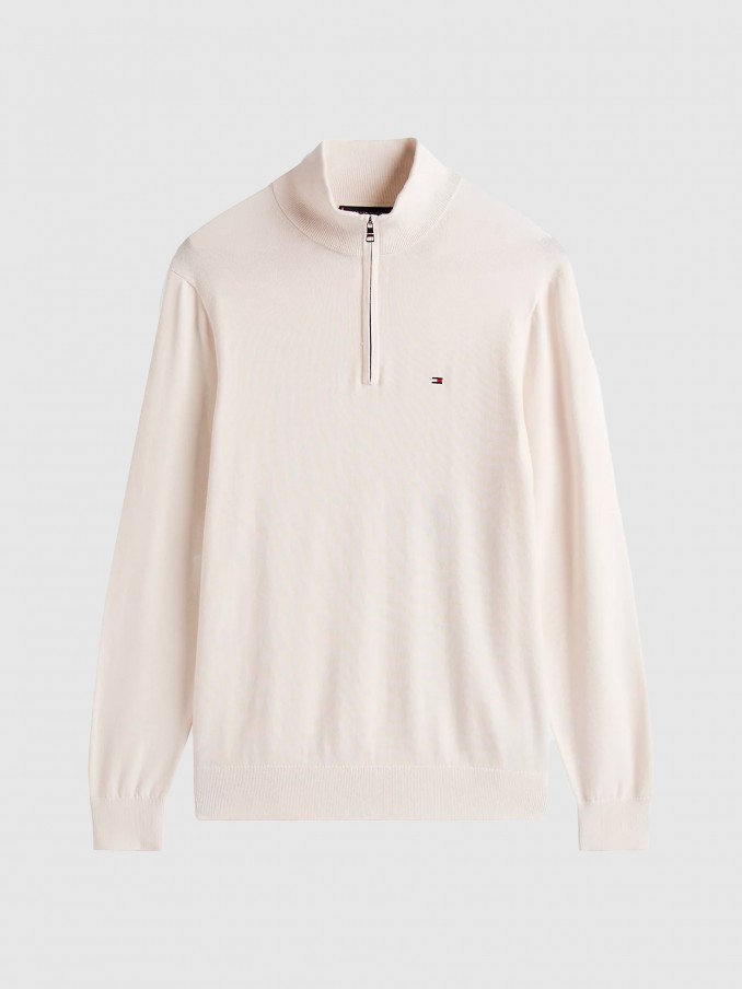 Camisola Tommy Hilfiger Homem Essential Cotton Zip Mock