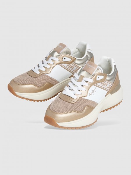 Tenis Mujer Oro Pepe Jeans London