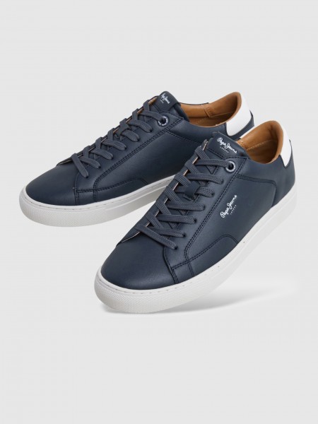 Sneakers Man Navy Blue Pepe Jeans London
