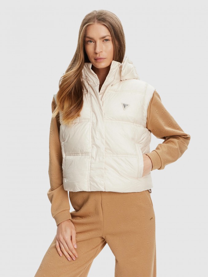 Chaqueta Mujer Crema Guess