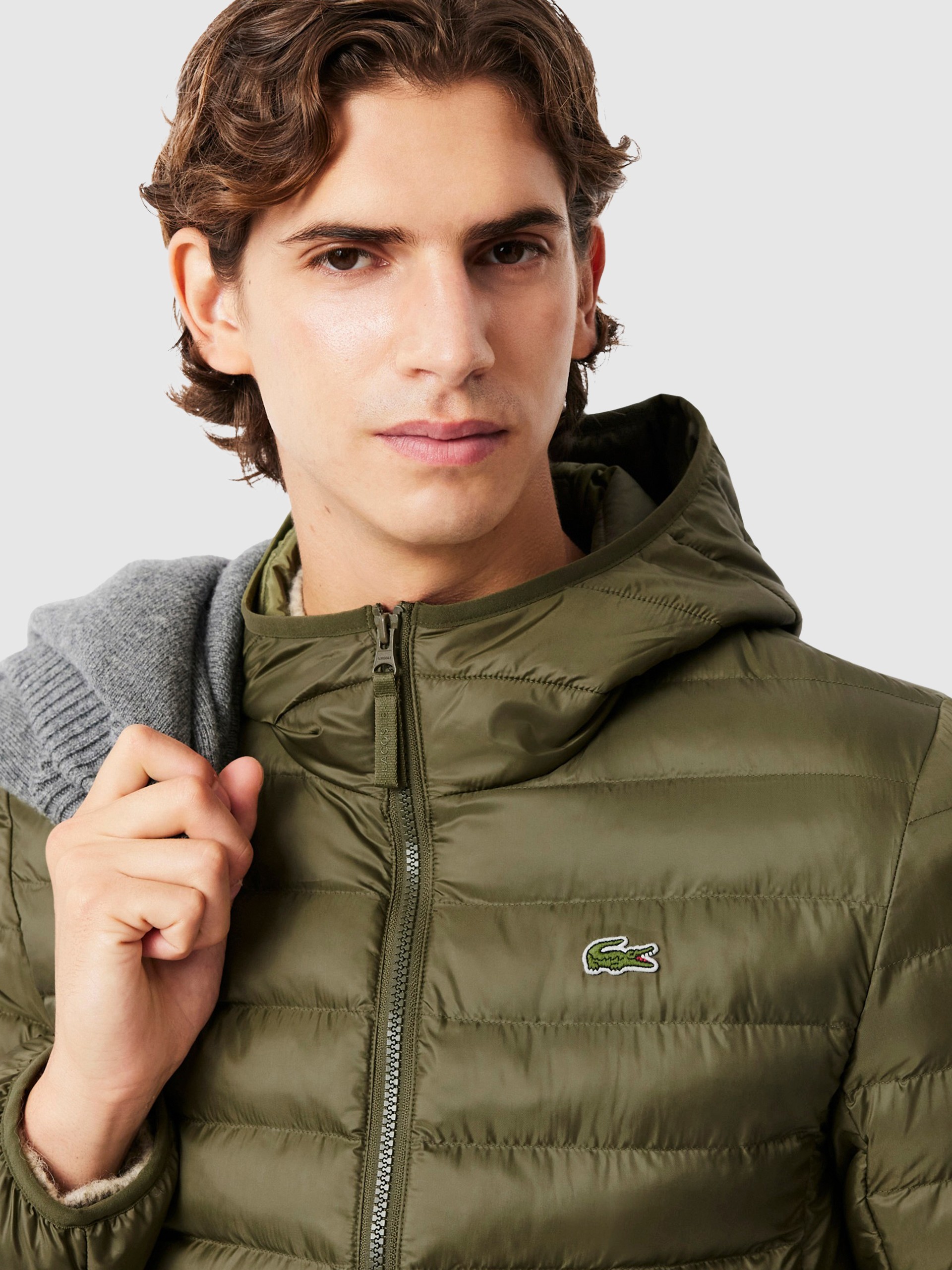 Blusao Homem Water-Repellent Quilted Hooded Puffed Jacket Lacoste