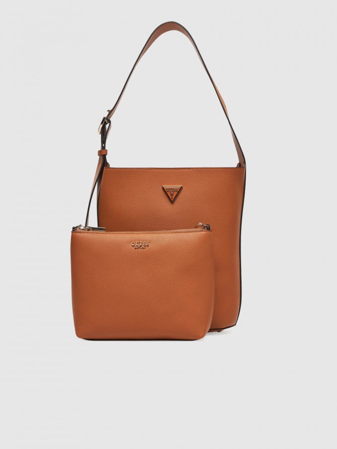Bolsos de Hombro Mujer Camello Guess