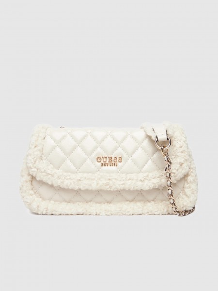 Bolsos de Hombro Mujer Crema Guess