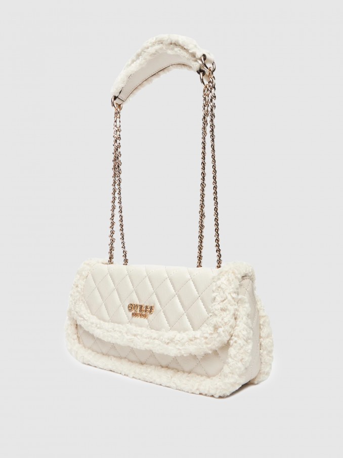 Bolsos de Hombro Mujer Crema Guess