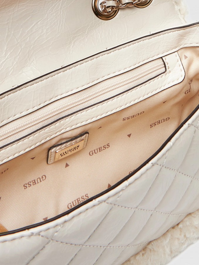 Bolsos de Hombro Mujer Crema Guess