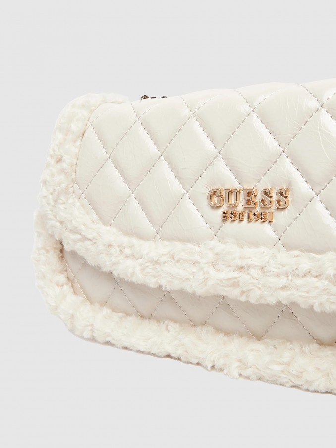 Bolsos de Hombro Mujer Crema Guess