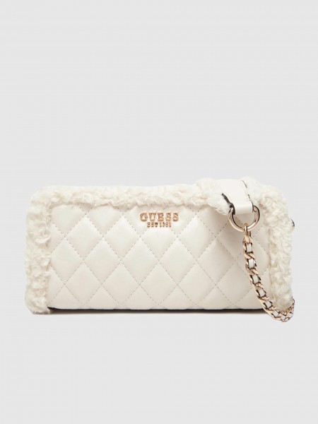 Bolsos de Hombro Mujer Crema Guess