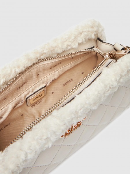 Bolsos de Hombro Mujer Crema Guess Bolsos de Hombro Mujer Crema Guess