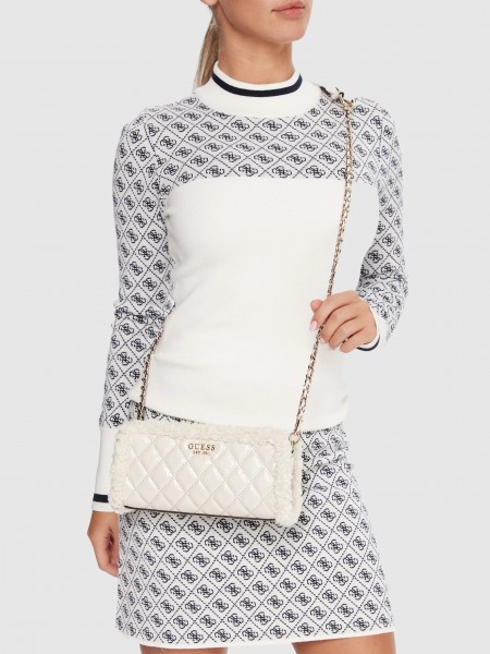 Bolsos de Hombro Mujer Crema Guess Bolsos de Hombro Mujer Crema Guess