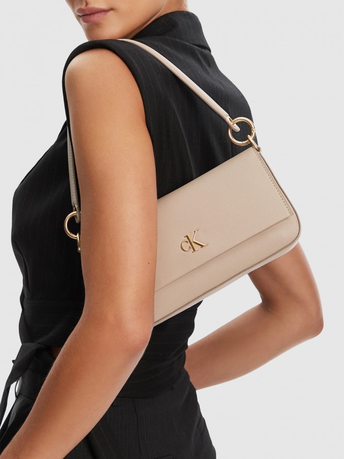 Shoulder Bags Woman Beige Calvin Klein