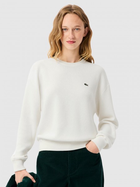 Pullover Woman Cream Lacoste