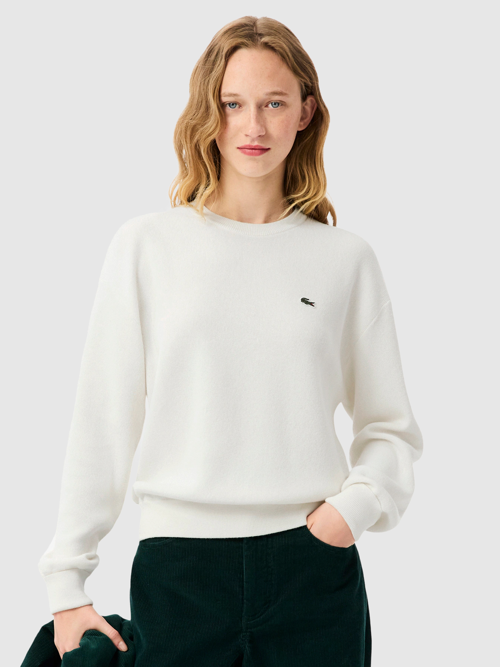 Pullover Woman Cream Lacoste