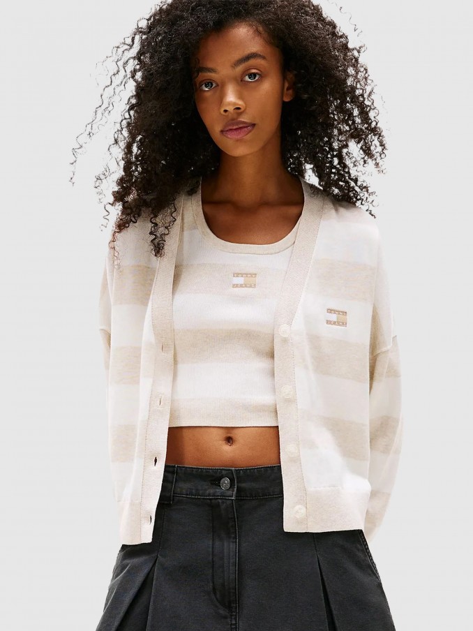 Jacket Woman Cream Tommy Jeans