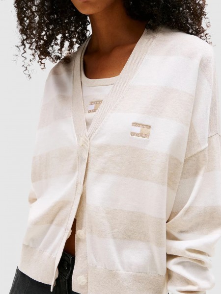 Jacket Woman Cream Tommy Jeans