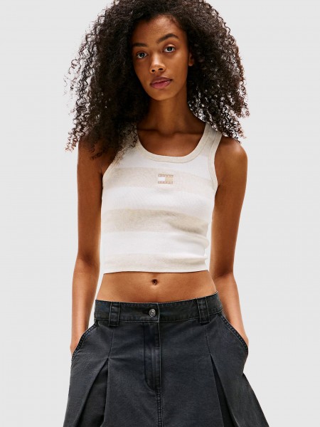 Shirt Woman Cream Tommy Jeans