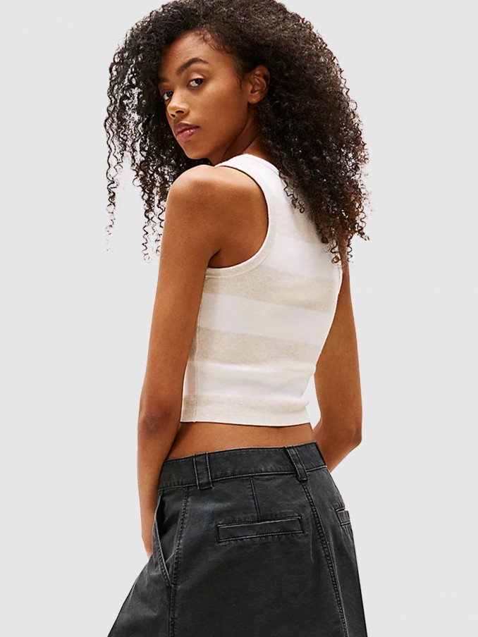 Shirt Woman Cream Tommy Jeans