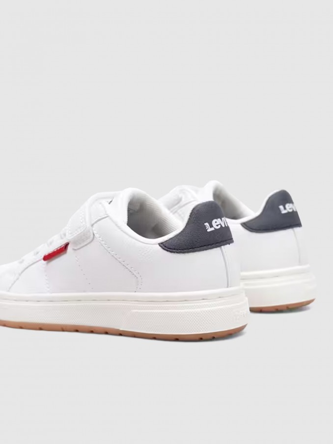 Sneakers Boy White W / Blue Levis