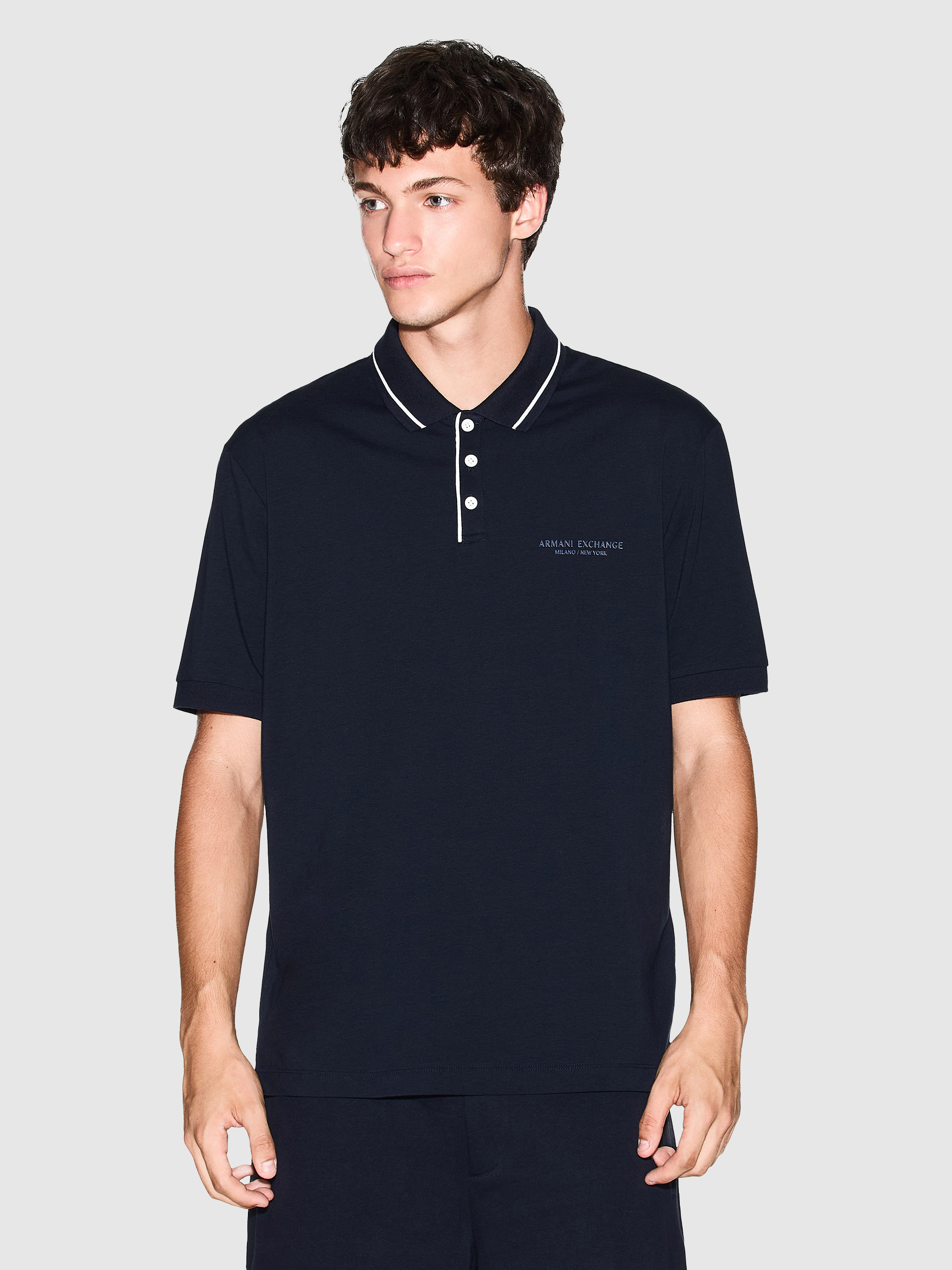 Polo Shirt Man Navy Blue Armani Exchange