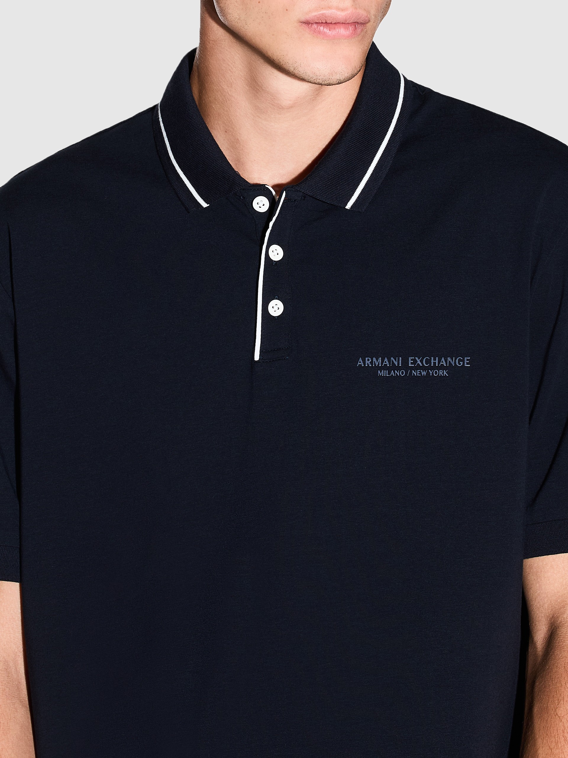 Polo Shirt Man Navy Blue Armani Exchange