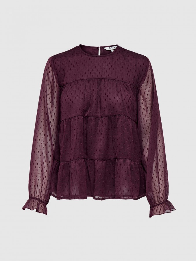 Blusa Mujer Burdeos Only