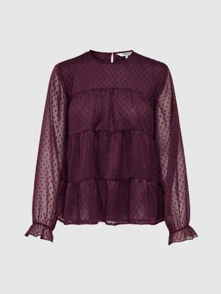 Blusa Mujer Burdeos Only