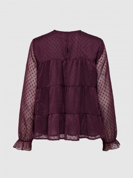 Blouse Woman Bordeaux Only
