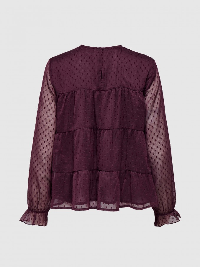 Blusa Mujer Burdeos Only