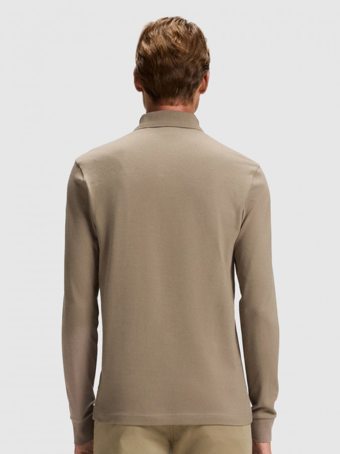 Polo Shirt Man Light Brown Boss Orange