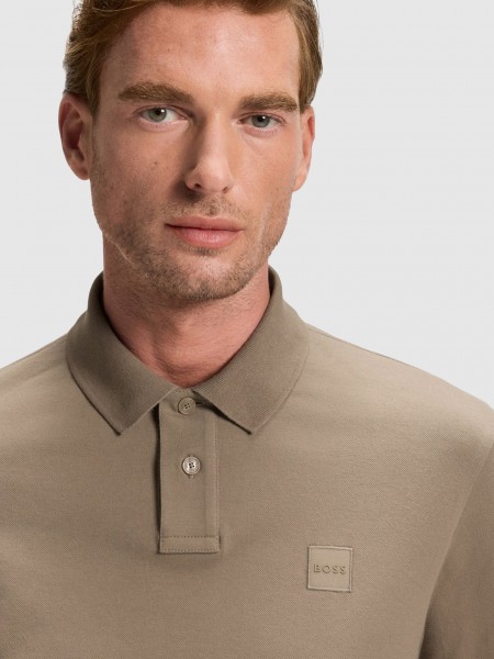 Polo Hombre Castaño Claro Boss Orange Polo Hombre Castaño Claro Boss Orange