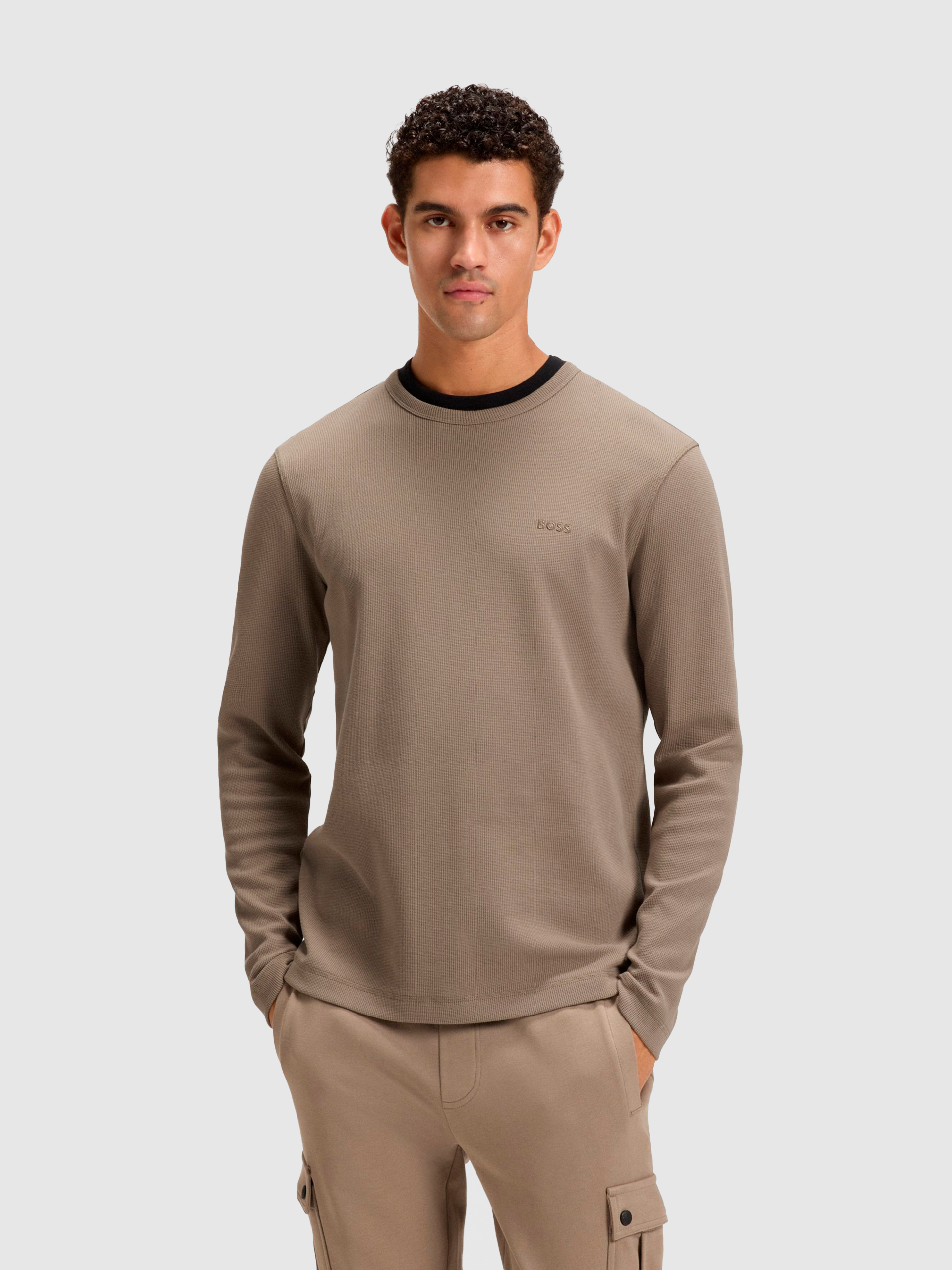 Sueter Hombre Castaño Claro Boss Orange