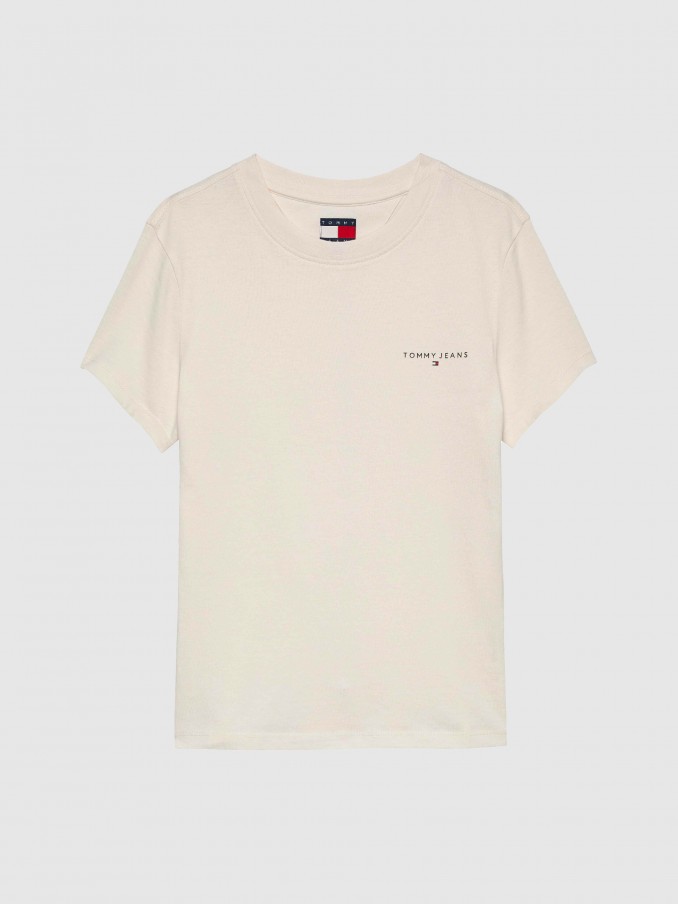 Camiseta Mujer Crema Tommy Jeans