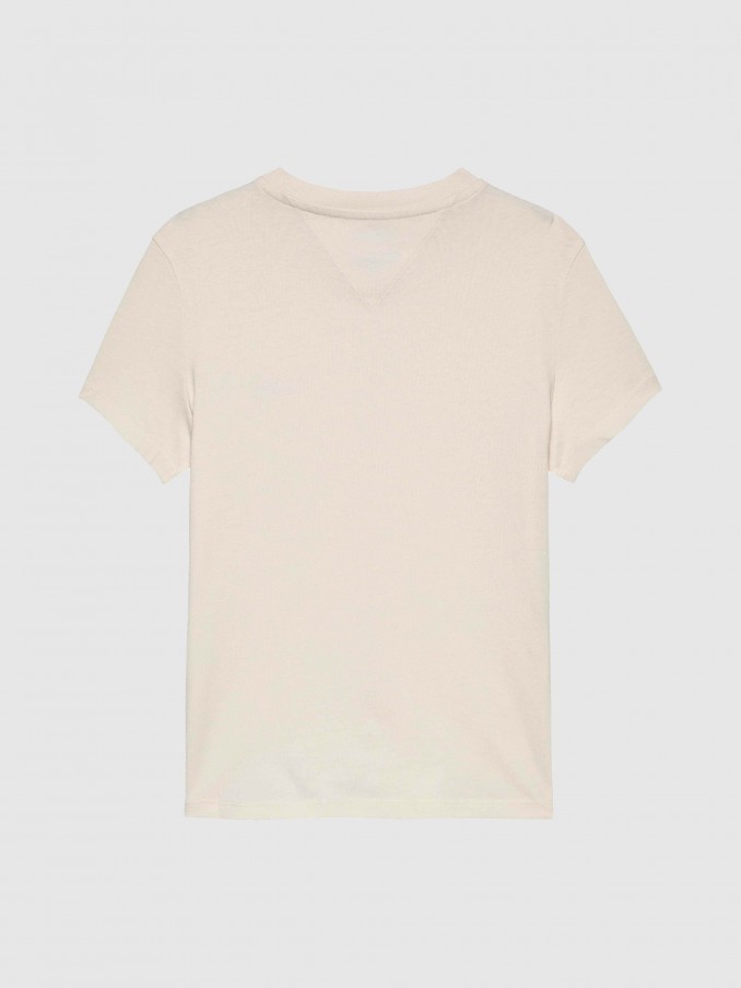 Camiseta Mujer Crema Tommy Jeans