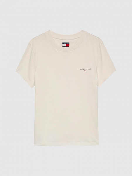 Camiseta Mujer Crema Tommy Jeans