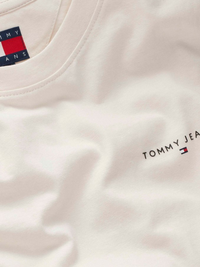 T-Shirt Woman Cream Tommy Jeans